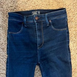 Abercrombie High Rise Dark Blue Stretchy Jeans